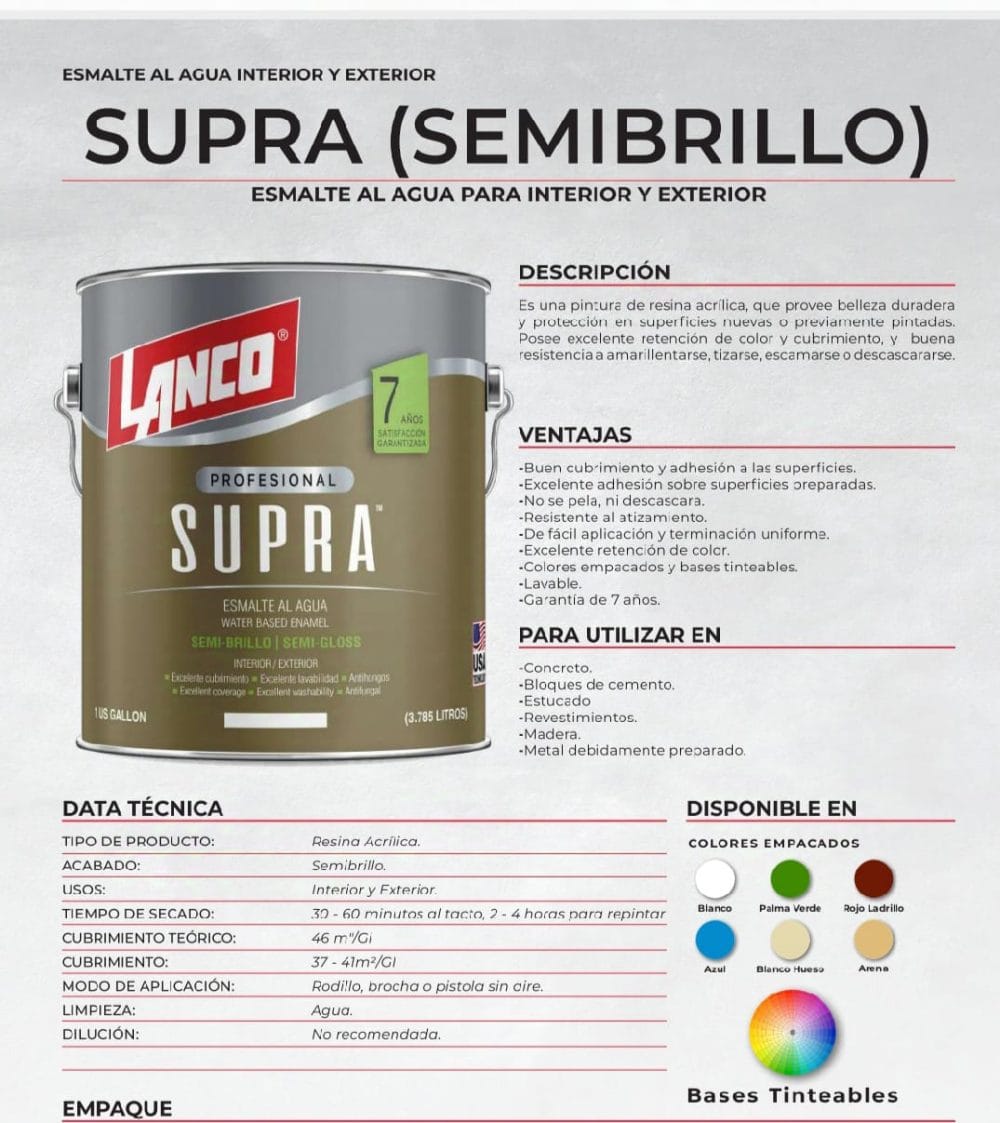 Lanco Esmalte Sintético Supra