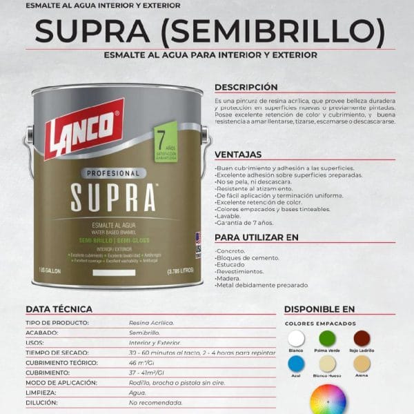 Lanco Esmalte Sintético Supra