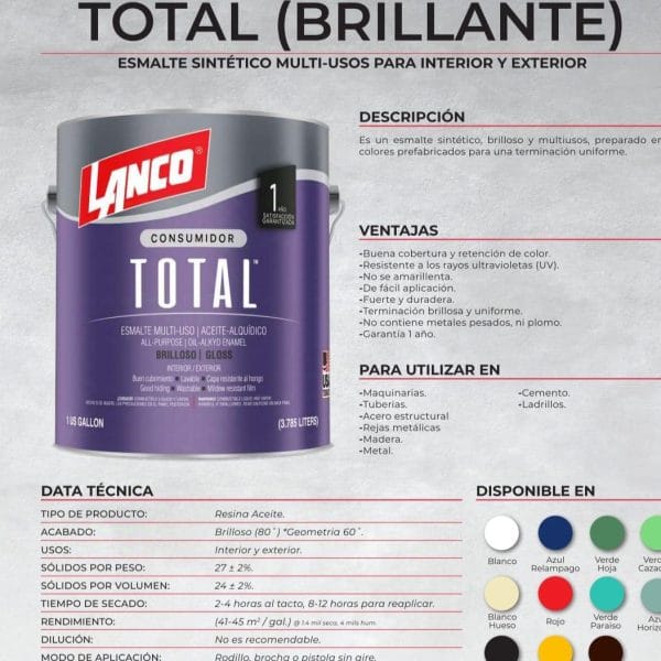 Lanco Esmalte Sintético Total