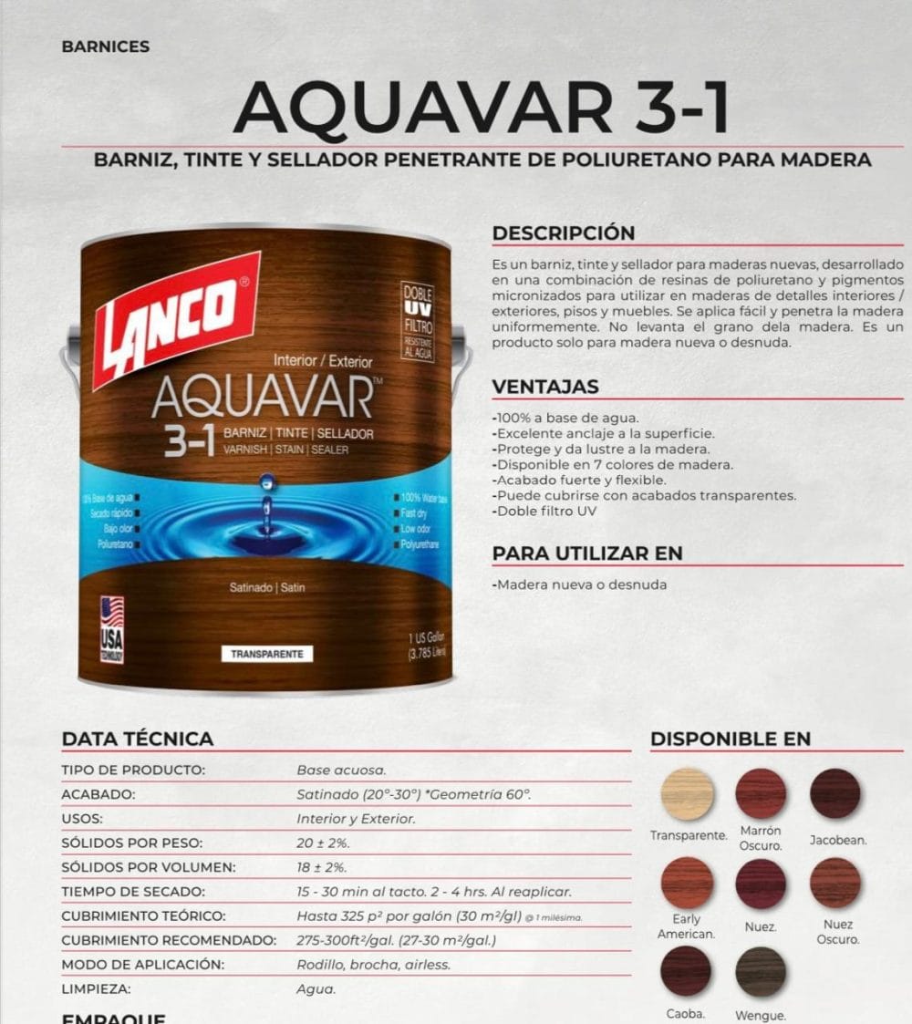 Lanco Barniz Aquavar