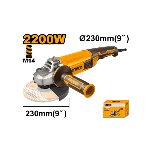 ESMERIL ANGULAR ELECTRICO 9" 230mm 2200W (AG220018) INGCO